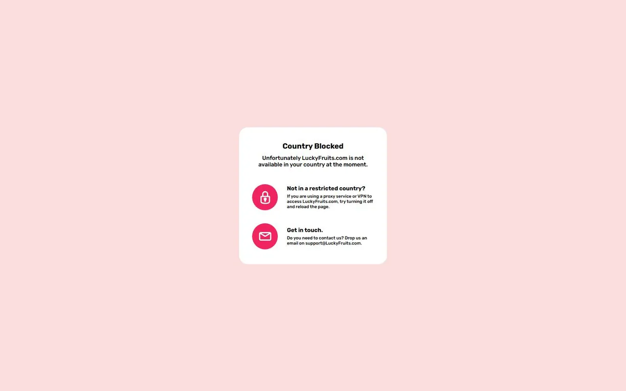 Page d’accueil de LuckyFruits Casino