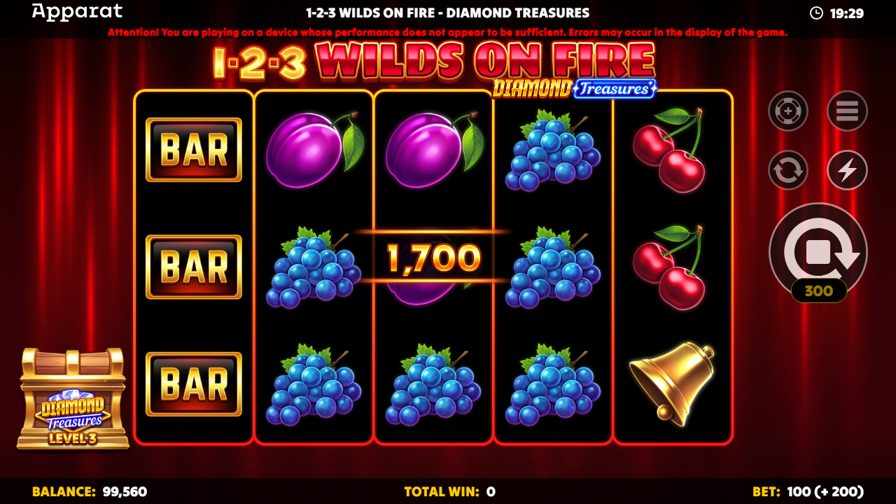 1-2-3 Wilds on Fire Diamond Treasures