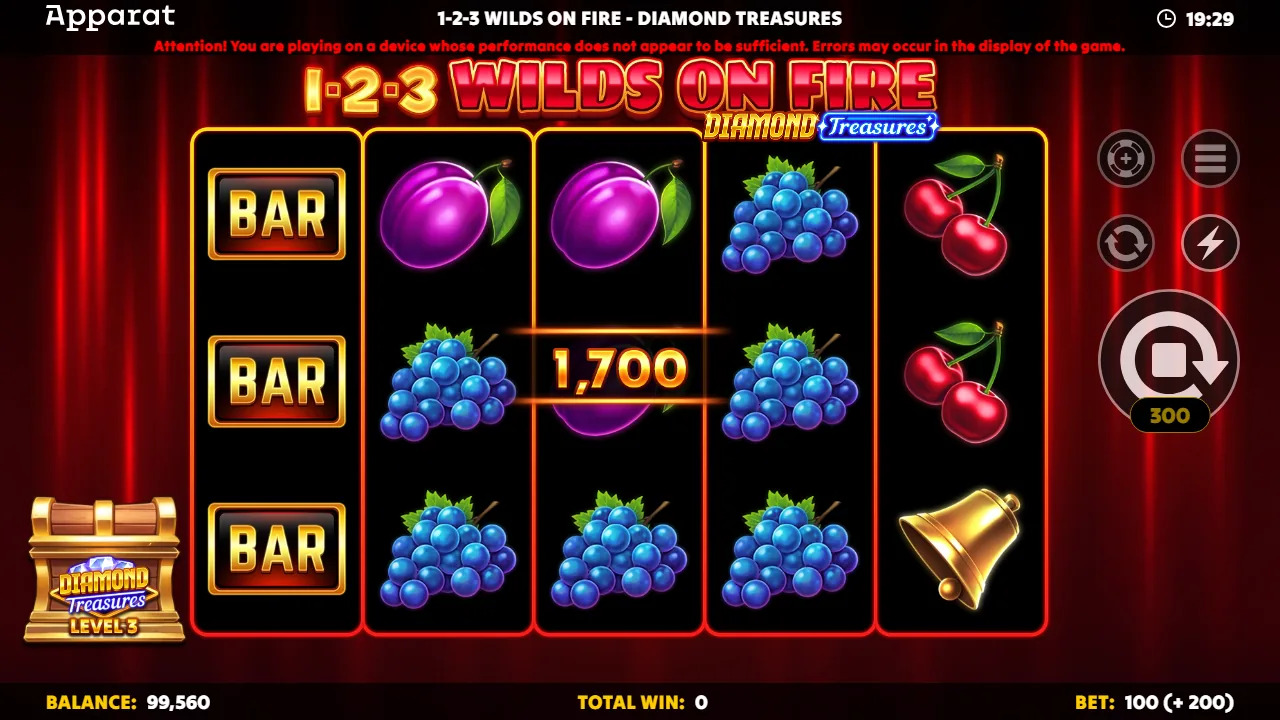 1-2-3 Wilds on Fire Diamond Treasures