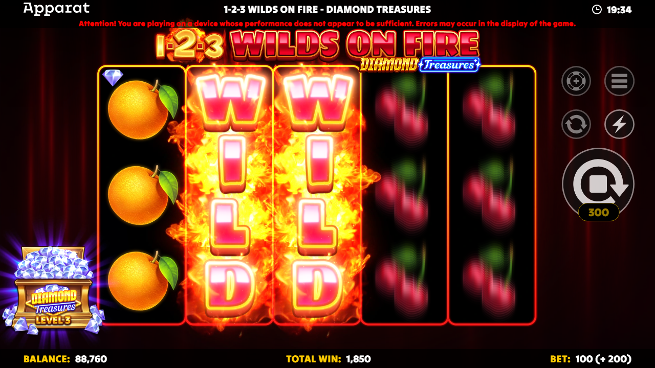 1-2-3 Wilds on Fire Diamond Treasures