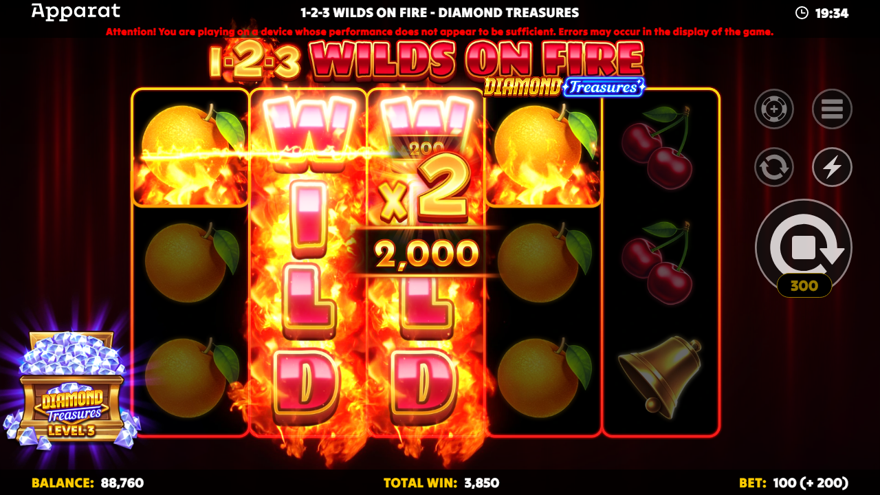 1-2-3 Wilds on Fire Diamond Treasures