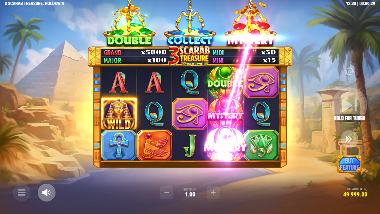 3 Scarab Treasure: Hold & Win